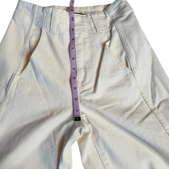 Madewell Tapered Denim Trousers Vintage Ivory Relaxed High Waist US 23 NWT - Picture 8 of 14